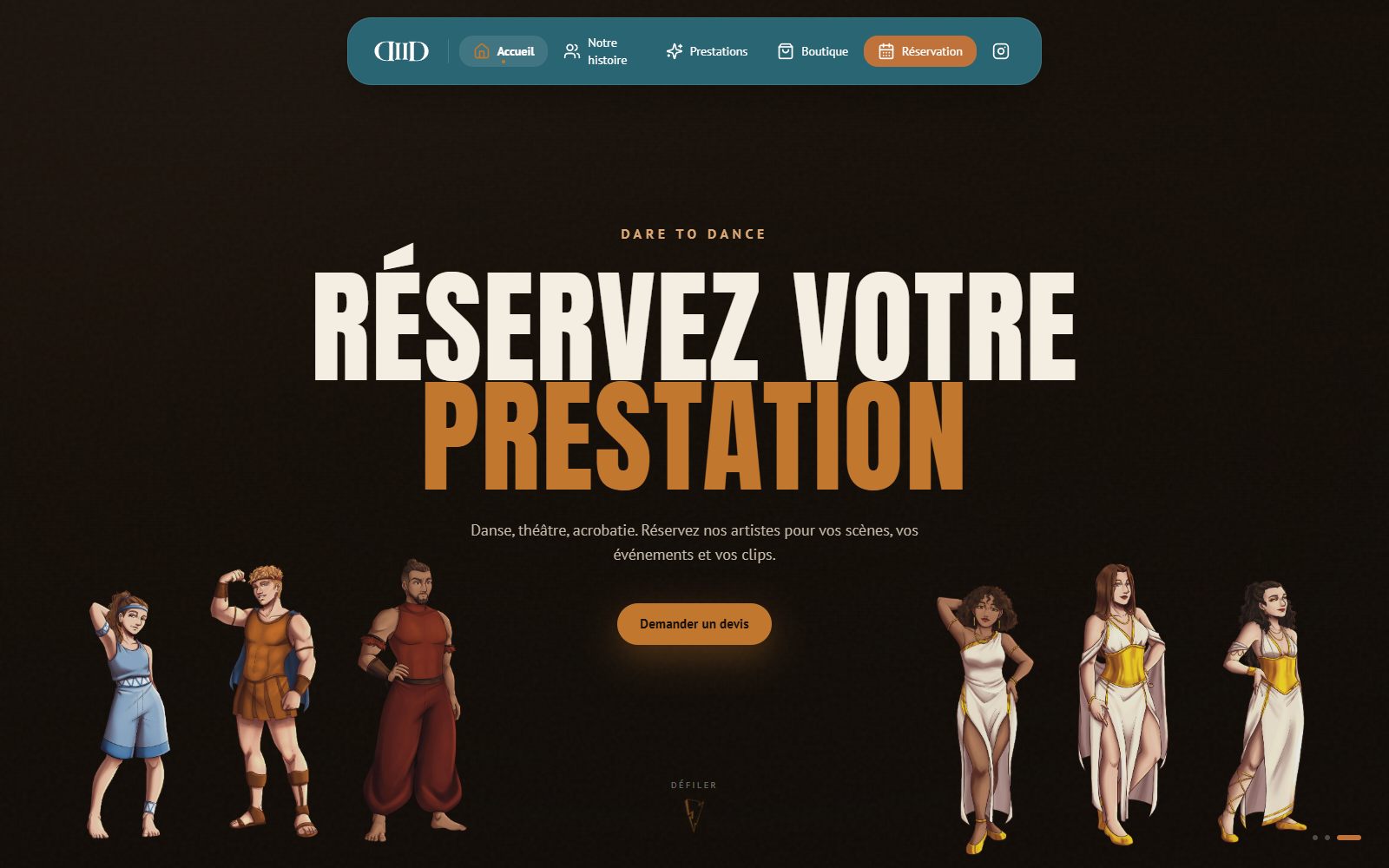 Réservation de prestations Dare to Dance